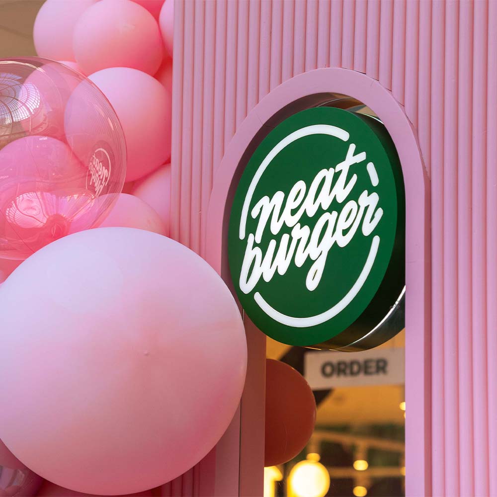 Canary Wharf store with balloons